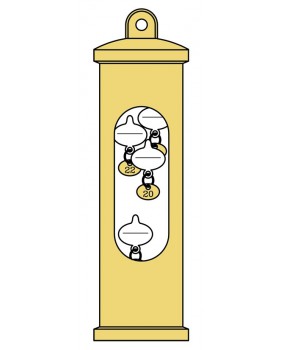 Thermomètre de Galilée en laiton poli