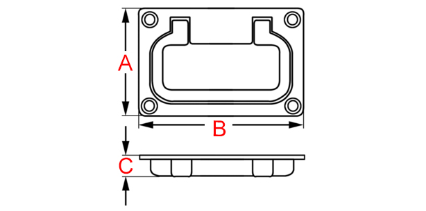 plans pognée cuvette encastrable laiton