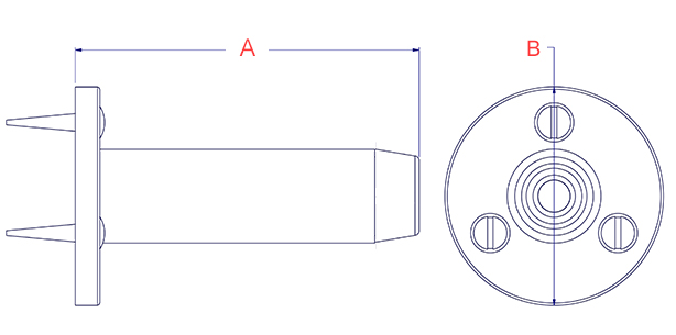 plan butée de porte cylindrique laiton caoutchouc