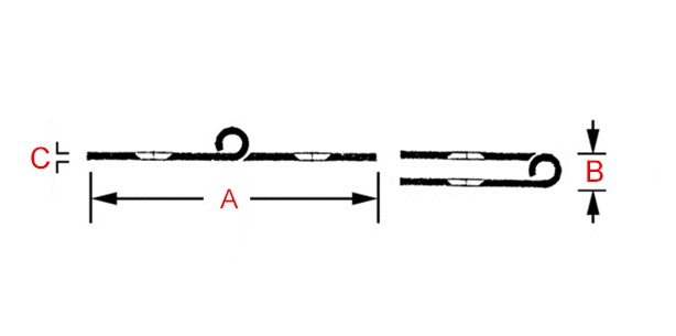 cotes charnière piano laiton