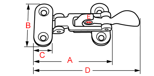 fermeture type grenouillère à cadenas en laiton