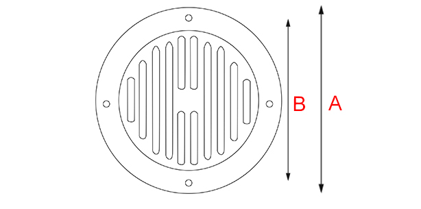 dimensions grille ronde 160mm laiton massif