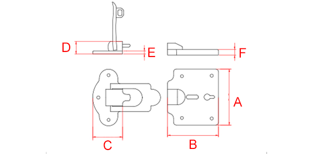 plan serrure plate de mallette en laiton massif