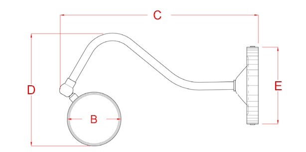 dimensions applique tableau forme tube en laiton