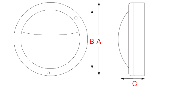 dimensions petite applique extérieure ronde en laiton