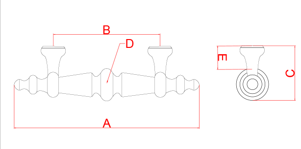 plan bâton de maréchal stylisé laiton