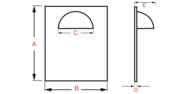 plan butée de porte rectangulaire en laiton