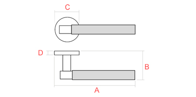 plan poignée de porte striée laiton