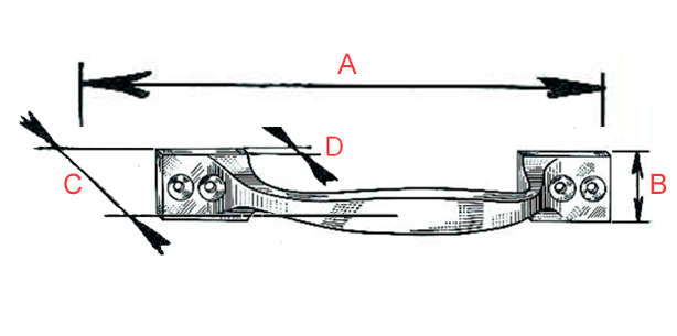 schema poignée tirage longue robuste laiton