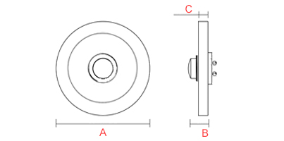 plan sonnette ronde plate en laiton